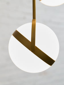 Brush Gold Five Globe Chandelier