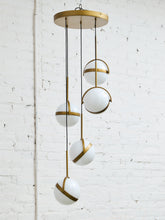 Load image into Gallery viewer, Brush Gold Five Globe Chandelier
