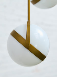 Brush Gold Five Globe Chandelier