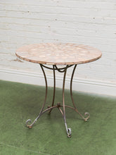 Load image into Gallery viewer, Mosaic Stone &amp; Gilt Iron Rolled Leg Outdoor Indoor Table

