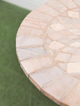Load image into Gallery viewer, Mosaic Stone &amp; Gilt Iron Rolled Leg Outdoor Indoor Table
