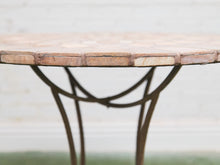 Load image into Gallery viewer, Mosaic Stone &amp; Gilt Iron Rolled Leg Outdoor Indoor Table

