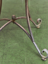 Load image into Gallery viewer, Mosaic Stone &amp; Gilt Iron Rolled Leg Outdoor Indoor Table

