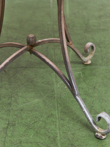 Mosaic Stone & Gilt Iron Rolled Leg Outdoor Indoor Table