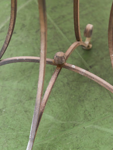 Mosaic Stone & Gilt Iron Rolled Leg Outdoor Indoor Table