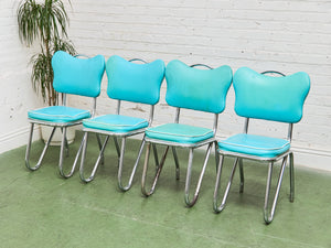 Turquoise Rare Hairpin Leg Sweetheart Diner Chairs