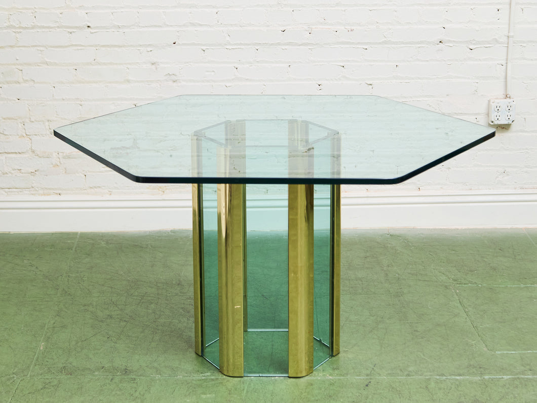 Pace 1970’s Hexagonal Glass Dining Table