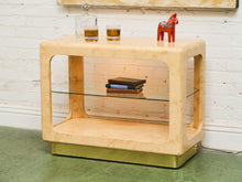 Load image into Gallery viewer, Tessellated Stone and Brass Inlay Etagere Bar by Maitland-Smith
