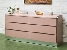 Load image into Gallery viewer, Light Pink 6 Drawer Post Modern Dresser
