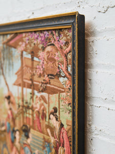 1940’s Japanese Garden Tapestry Framed