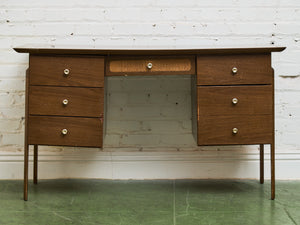 1960s Rattan Front Formica Desk