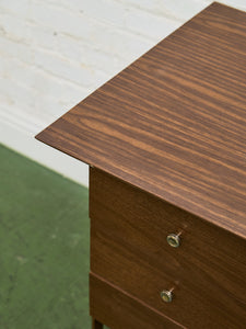 1960s Rattan Front Formica Desk