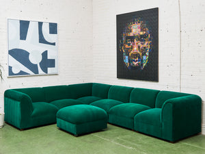 Kelly Green Vintage Modular Sectional