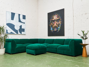 Kelly Green Vintage Modular Sectional