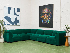 Kelly Green Vintage Modular Sectional