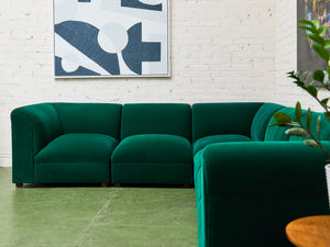 Kelly Green Vintage Modular Sectional
