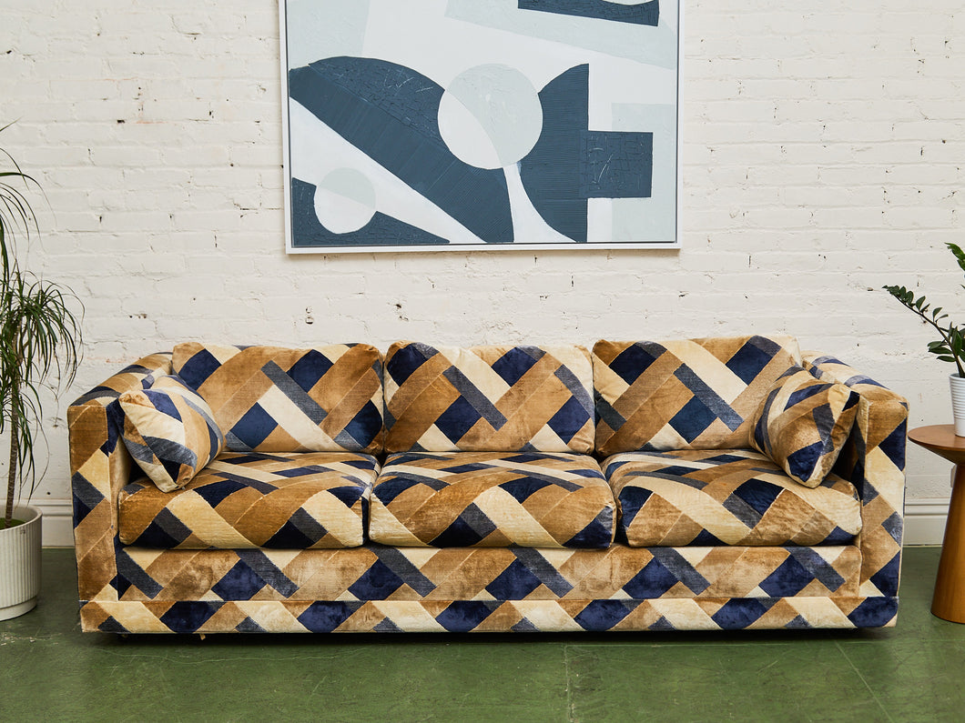 1970s Geometric Vintage Sofa