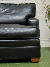 Load image into Gallery viewer, Black Leather Pillow Back Sofa
