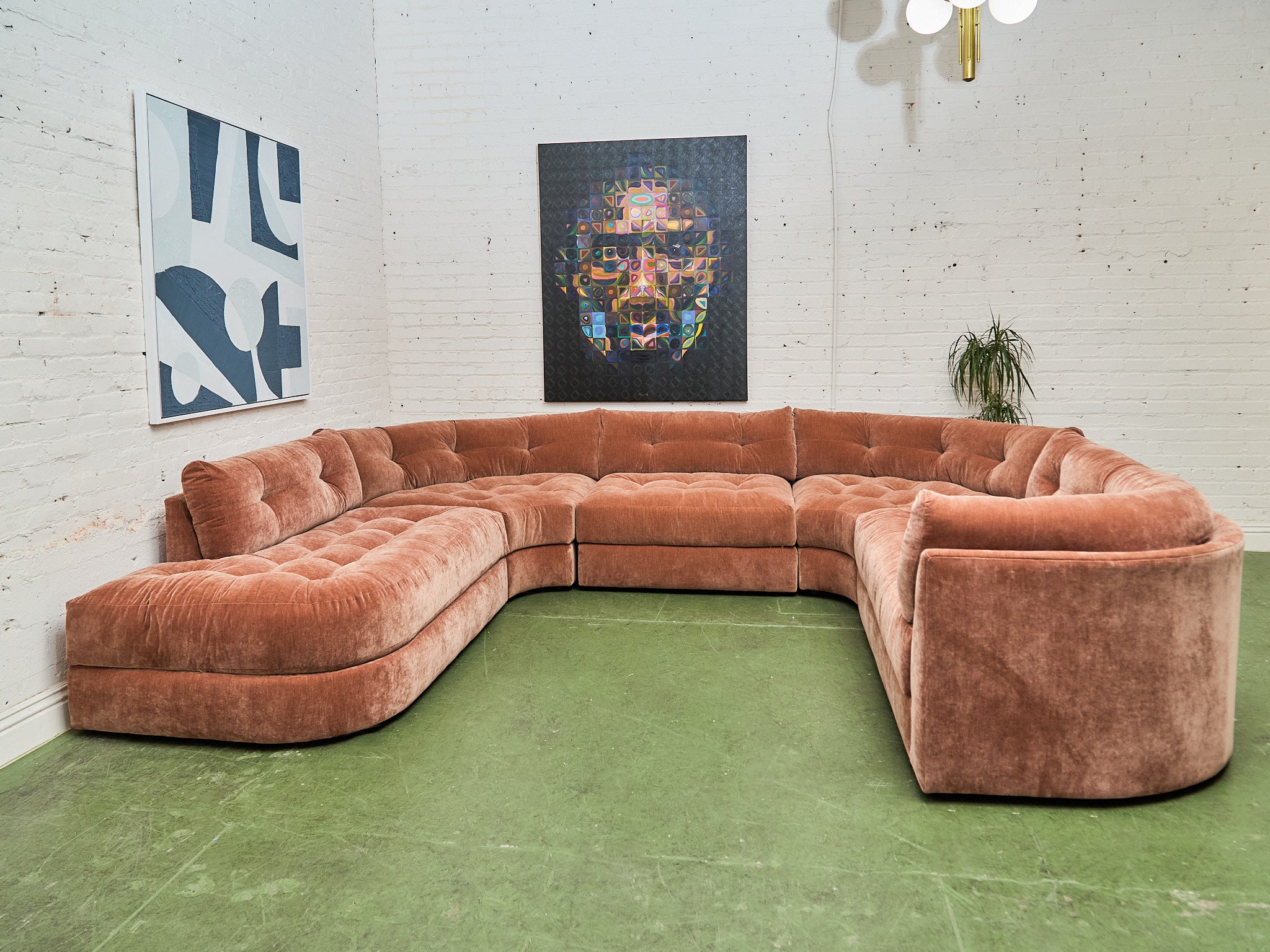 Prima 5 Piece Oval Sectional Sofa in Amici Ginger – Sunbeam Vintage