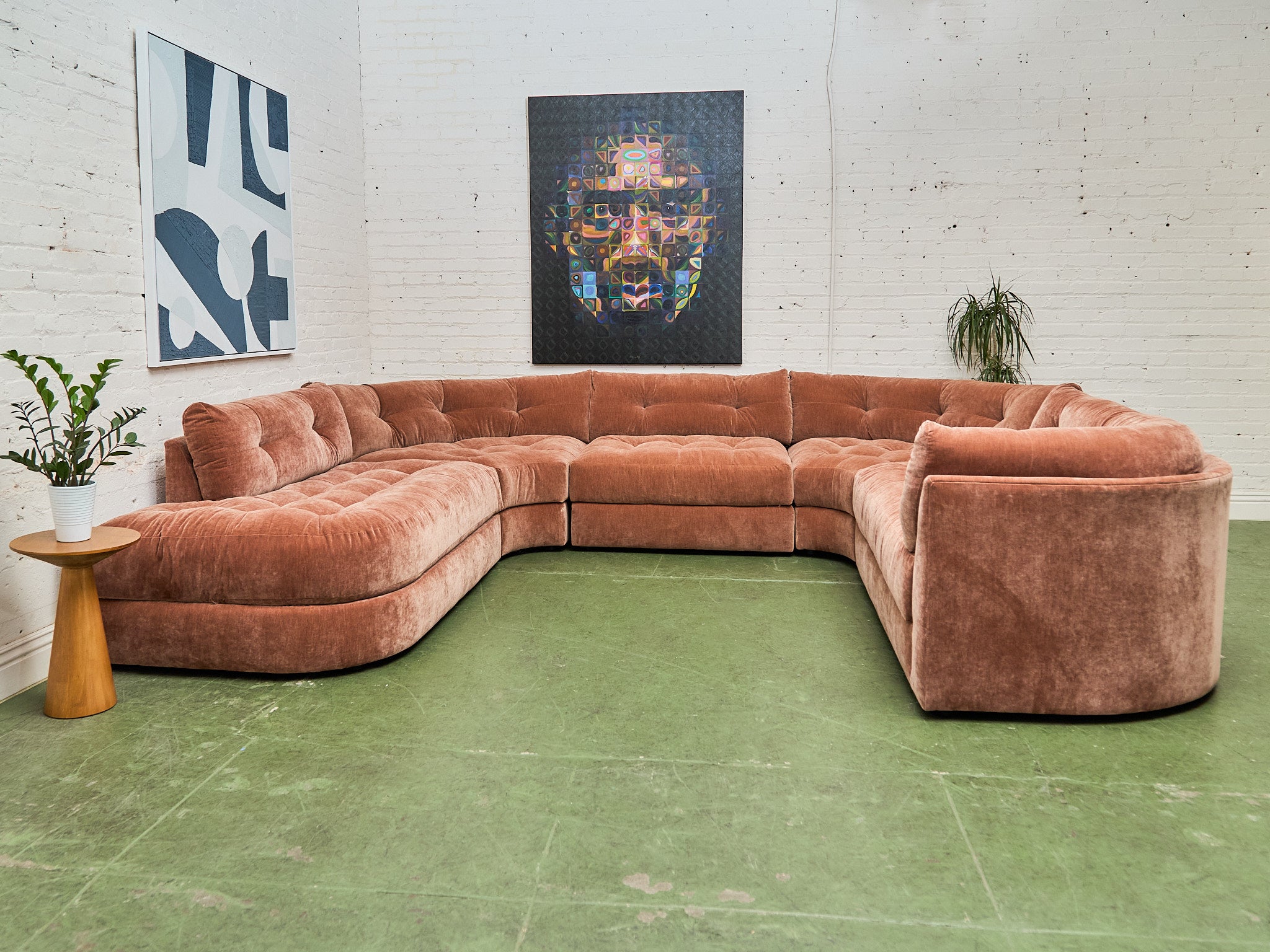 Prima 5 Piece Oval Sectional Sofa in Amici Ginger – Sunbeam Vintage