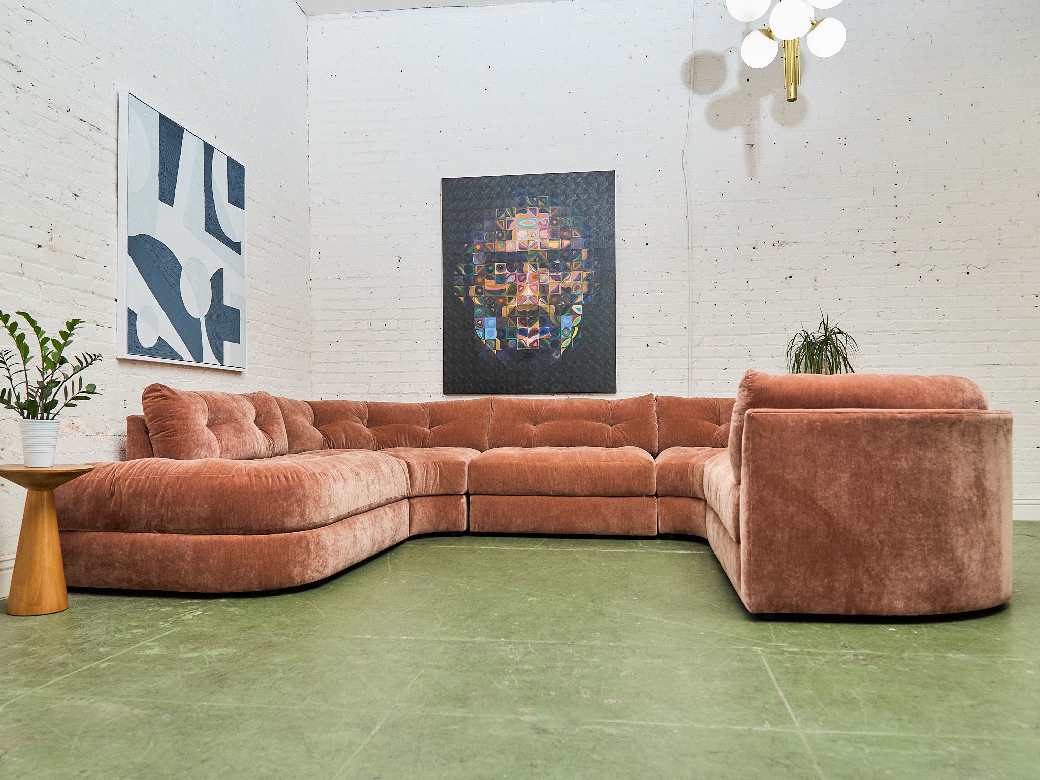 Prima 5 Piece Oval Sectional Sofa in Amici Ginger – Sunbeam Vintage