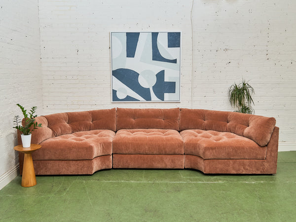 Prima 3 Piece Crescent Sofa in Amici Ginger – Sunbeam Vintage