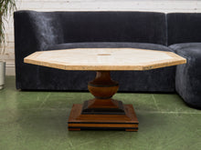 Load image into Gallery viewer, Octagon Travertine 1970s Coffee Table on Pedestal Base
