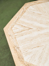 Load image into Gallery viewer, Octagon Travertine 1970s Coffee Table on Pedestal Base
