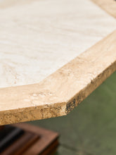 Load image into Gallery viewer, Octagon Travertine 1970s Coffee Table on Pedestal Base
