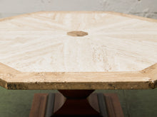 Load image into Gallery viewer, Octagon Travertine 1970s Coffee Table on Pedestal Base
