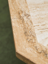 Load image into Gallery viewer, Octagon Travertine 1970s Coffee Table on Pedestal Base

