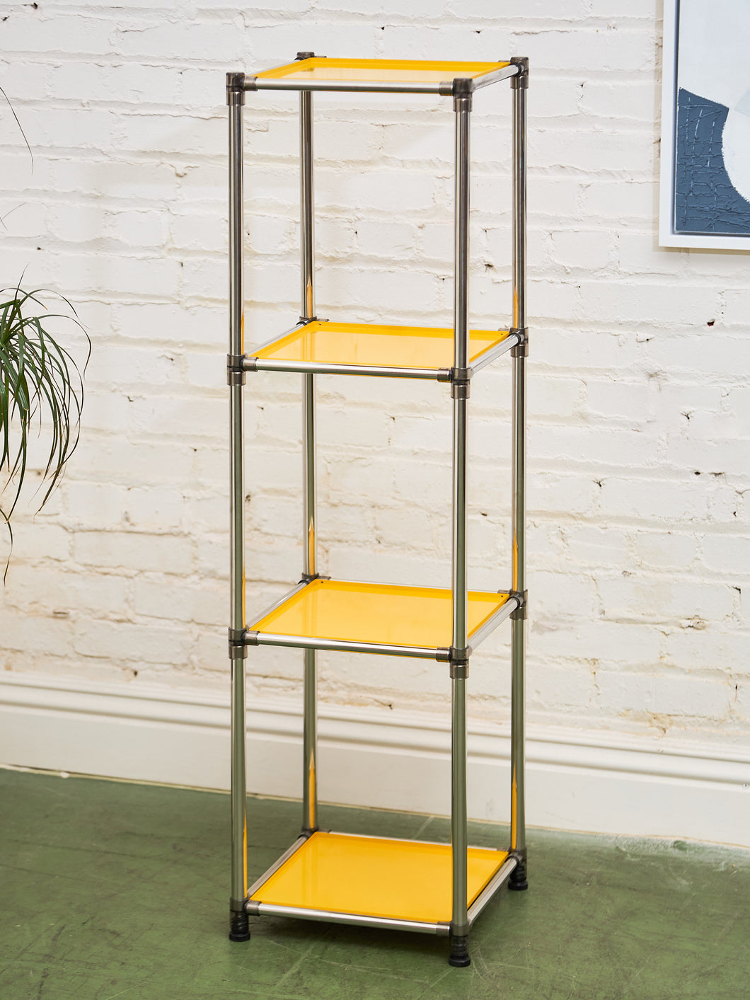 Yellow 4 level Shelf
