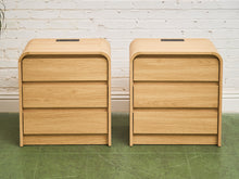 Load image into Gallery viewer, 3 Drawer Blonde Nightstands
