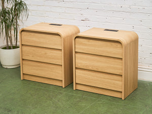 3 Drawer Blonde Nightstands