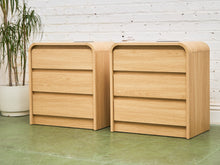 Load image into Gallery viewer, 3 Drawer Blonde Nightstands

