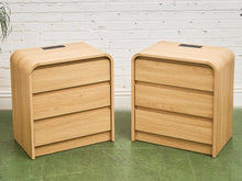 Load image into Gallery viewer, 3 Drawer Blonde Nightstands
