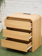 Load image into Gallery viewer, 3 Drawer Blonde Nightstands
