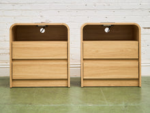 Load image into Gallery viewer, Pair of Double Drawer Blonde Nightstands
