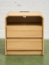 Load image into Gallery viewer, Pair of Double Drawer Blonde Nightstands
