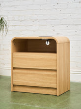 Load image into Gallery viewer, Pair of Double Drawer Blonde Nightstands
