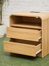 Load image into Gallery viewer, Pair of Double Drawer Blonde Nightstands
