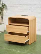 Load image into Gallery viewer, Pair of Double Drawer Blonde Nightstands
