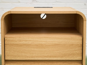 Pair of Double Drawer Blonde Nightstands