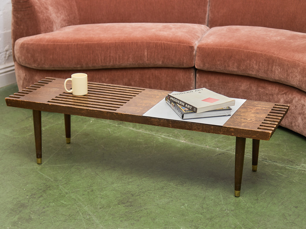 Rustic, Mid-Century Modern Coffee Table with Formica Side Table