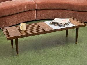 Rustic, Mid-Century Modern Coffee Table with Formica Side Table