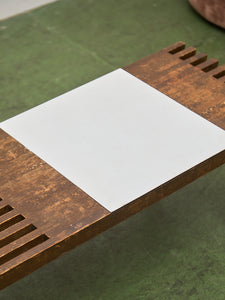 Rustic, Mid-Century Modern Coffee Table with Formica Side Table