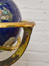 Load image into Gallery viewer, Lapis Stone World Globe on Brass Stand
