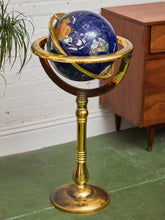 Load image into Gallery viewer, Lapis Stone World Globe on Brass Stand
