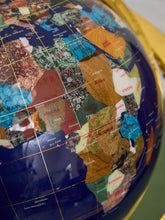 Load image into Gallery viewer, Lapis Stone World Globe on Brass Stand
