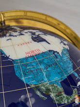 Load image into Gallery viewer, Lapis Stone World Globe on Brass Stand
